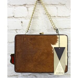 1950s Walter Katten Cowhide Purse NEW w/Tag Mid-Century Handbag RARE Mad Men